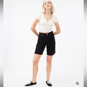 Aeropostal Real Denim '90s style High-Rise Cutoff Shorts size 8R black zip fly